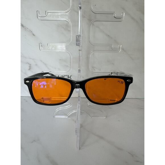 Glasses Night Blue Light Blocking Readers Swannies Black +1.50 Regular Ref 2020 - Picture 1 of 6